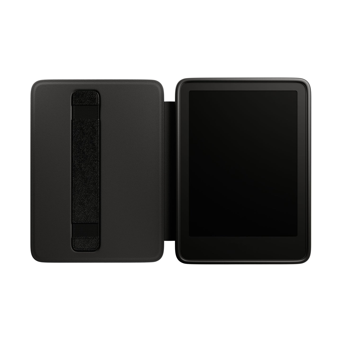 Kiss Tell Spicy Reader Kindle Case by Spinsterly Co in black with magnetic front lid and strap