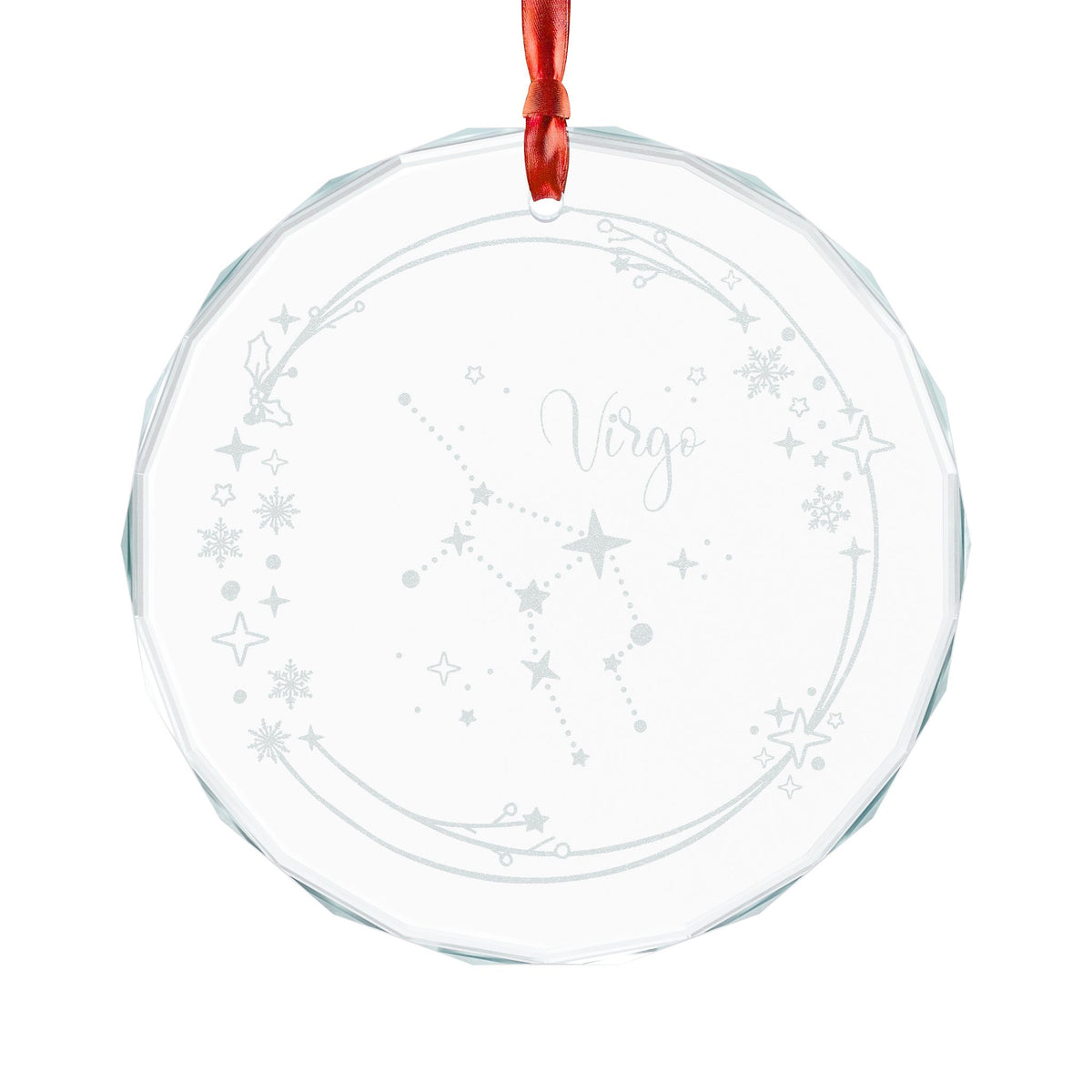 Virgo Constellation Crystal Glass Ornament | Engraved Zodiac Star Map Gift - Spinsterly Co