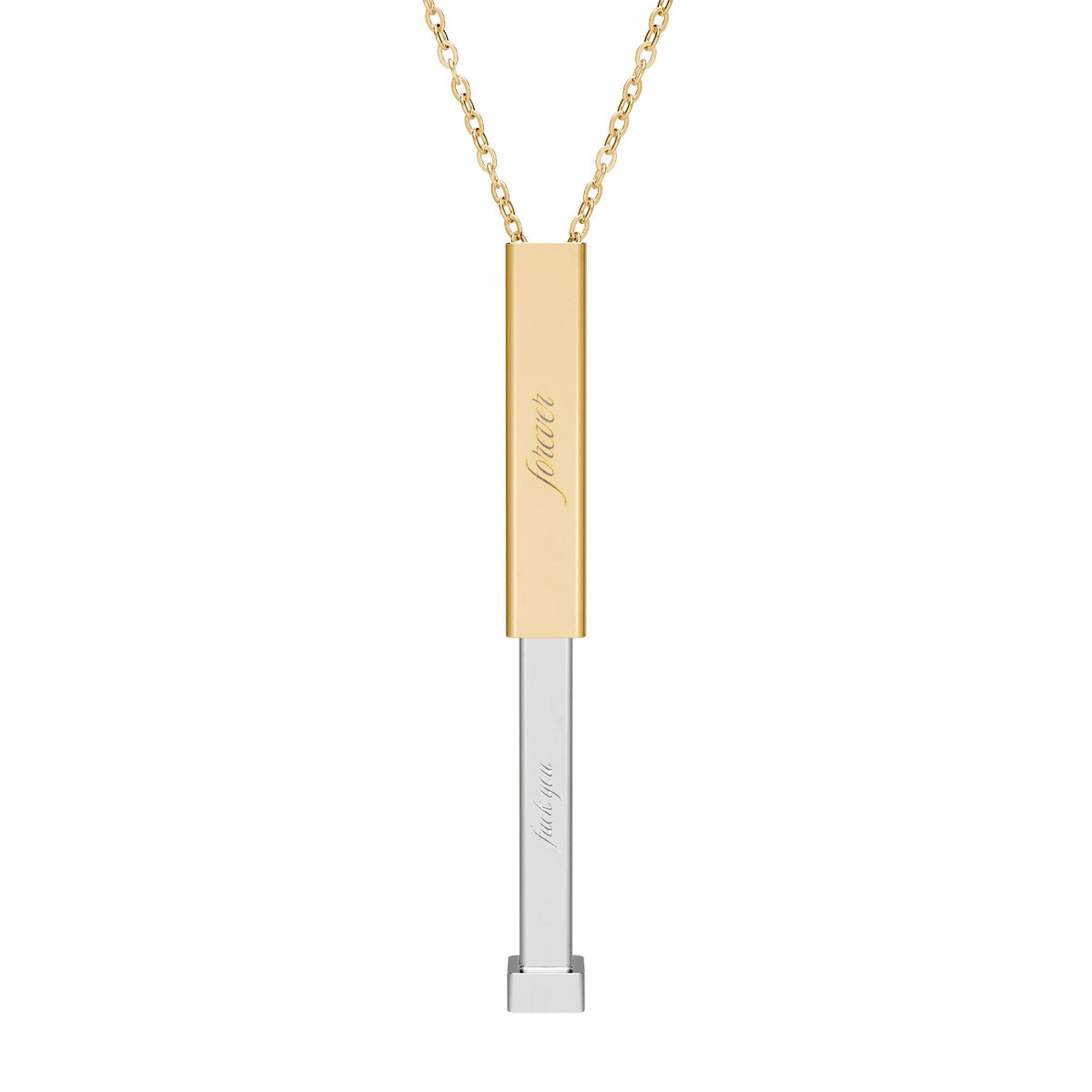 Hidden Message Sliding Bar Necklace | Engravable Secret Message Pendant - Spinsterly Co