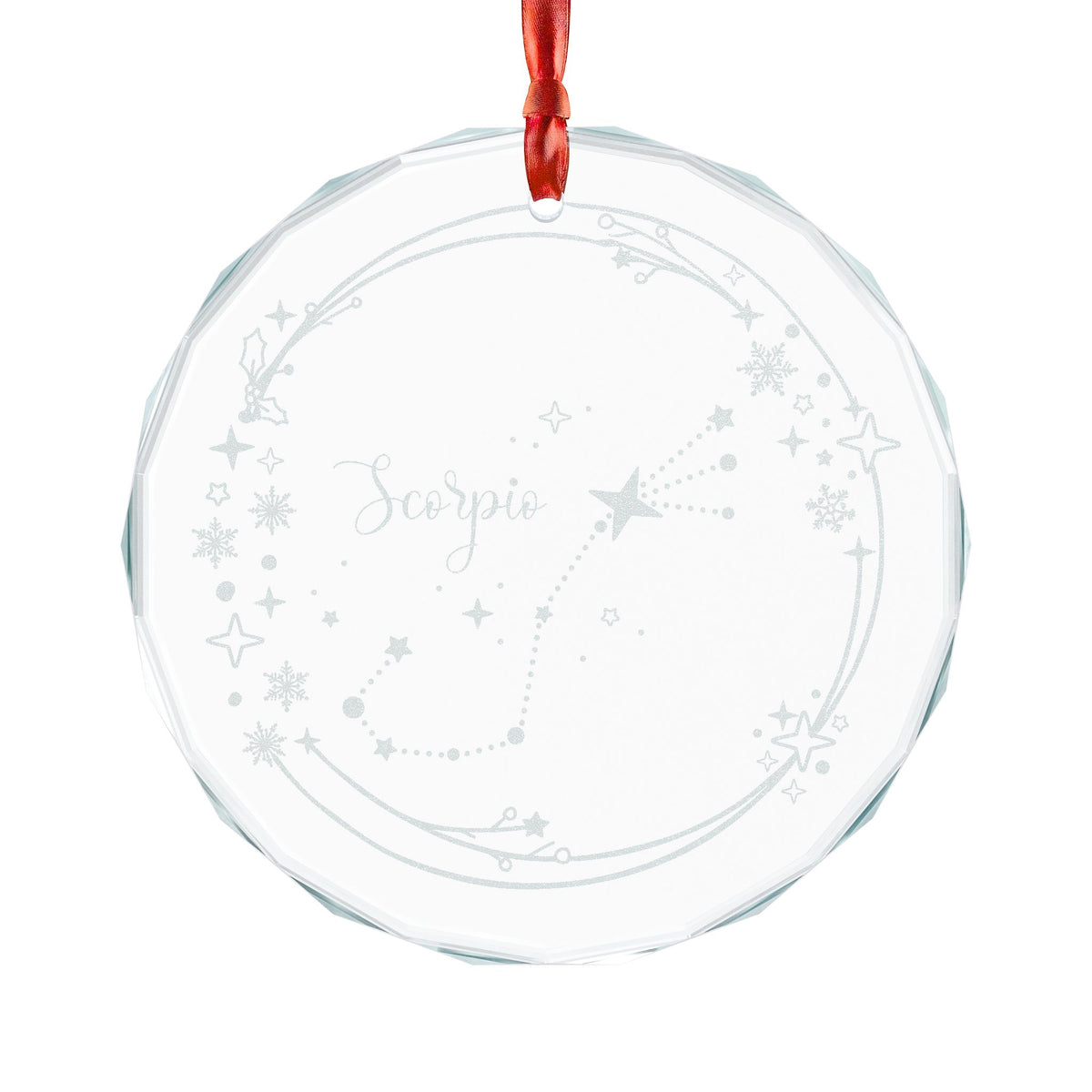 Scorpio Constellation Crystal Glass Ornament | Engraved Zodiac Star Map Gift - Spinsterly Co