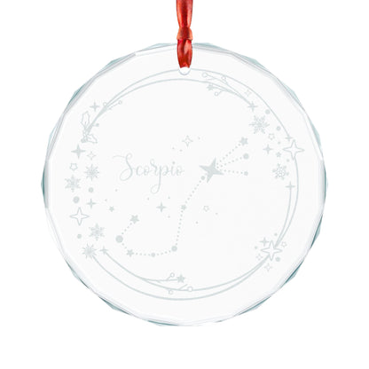 Scorpio Constellation Crystal Glass Ornament | Engraved Zodiac Star Map Gift - Spinsterly Co