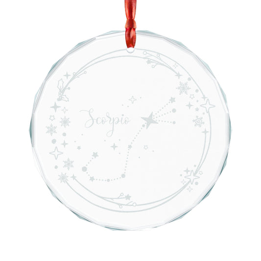 Scorpio Constellation Crystal Glass Ornament | Engraved Zodiac Star Map Gift - Spinsterly Co