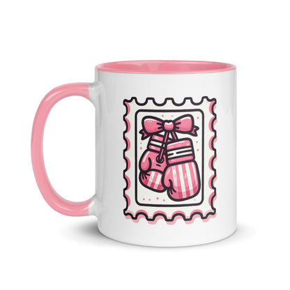Pink Boxing Gloves Mug | Breast Cancer Warrior Coffee Mug with Pink Interior - Spinsterly Co