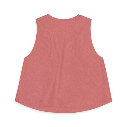 My Dck's Bigger Crop Top Funny Feminist Women's Cropped Tank by Spinsterly Co in Heather Mauve with rounded hem