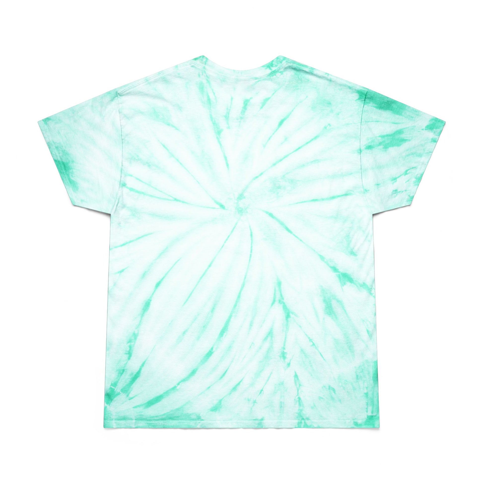 Stay Petty Tie-Dye Graphic Tee Today's Affirmation Smiley Shirt by Spinsterly Co in Turquoise with arched graphic