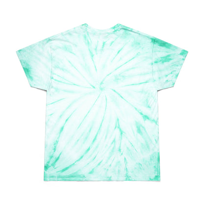 Stay Petty Tie-Dye Graphic Tee Today's Affirmation Smiley Shirt by Spinsterly Co in Turquoise with arched graphic