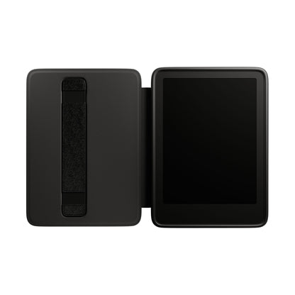Bookish Girlie Kindle Case Spinsterly Co with textured Saffiano finish and magnetic front lid hand strap