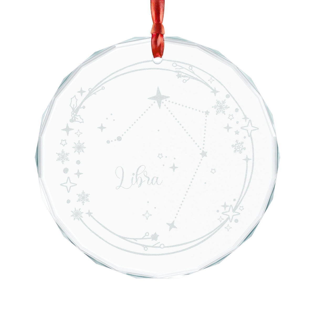 Libra Constellation Crystal Glass Ornament | Engraved Zodiac Star Map Gift - Spinsterly Co