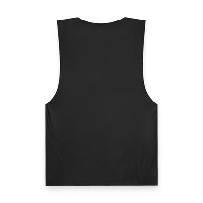 My Dick's Bigger Graphic Unisex Muscle Tank Top by Spinsterly Co in Black with raw-edge armholes