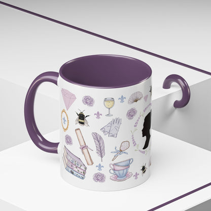 Mentally Dating a Duke Accent Coffee Mug Spinsterly Co purple ceramic mug with glossy full wrap regency pattern