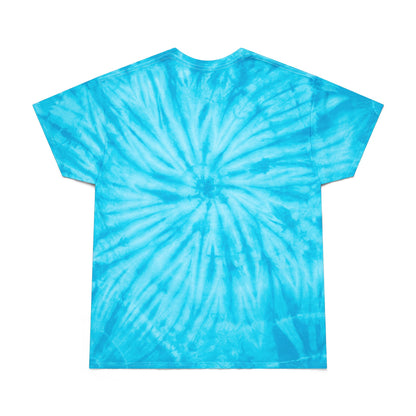 Stay Petty Tie-Dye Graphic Tee Today's Affirmation Smiley Shirt by Spinsterly Co in Turquoise with arched graphic