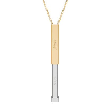 Hidden Message Sliding Bar Necklace Engravable Secret Message Pendant Spinsterly Co gold PVD stainless steel sliding bar