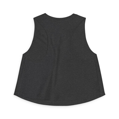 Hey Quick Question WTF Is Going On Graphic Women's Crop Top by Spinsterly Co in Dark Grey Heather with US map print