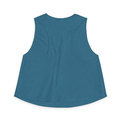 The Horrors Persist But So Do I Crop Top Spinsterly Co women's cropped tank top Heather Deep Teal relaxed fit