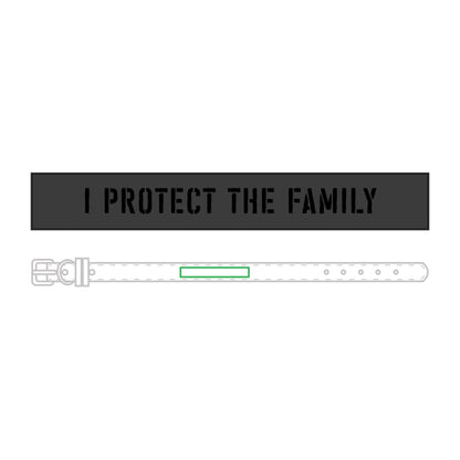 "I Protect The Family" Engraved Leatherette Pet Collar | Multiple Sizes & Colors - Spinsterly Co