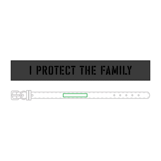 "I Protect The Family" Engraved Leatherette Pet Collar | Multiple Sizes & Colors - Spinsterly Co
