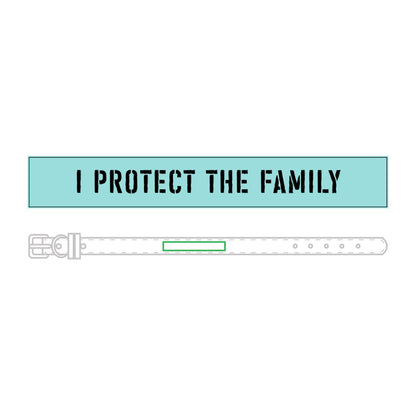 "I Protect The Family" Engraved Leatherette Pet Collar | Multiple Sizes & Colors - Spinsterly Co