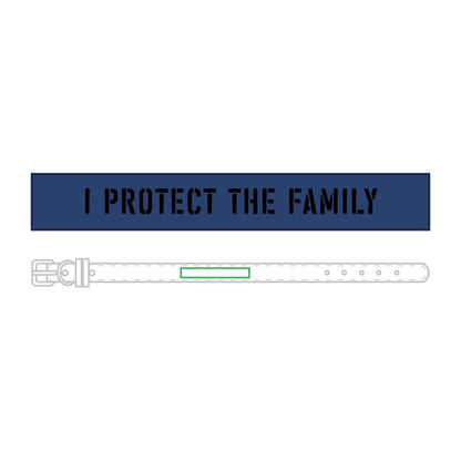 "I Protect The Family" Engraved Leatherette Pet Collar | Multiple Sizes & Colors - Spinsterly Co