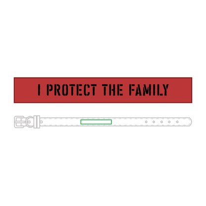 "I Protect The Family" Engraved Leatherette Pet Collar | Multiple Sizes & Colors - Spinsterly Co