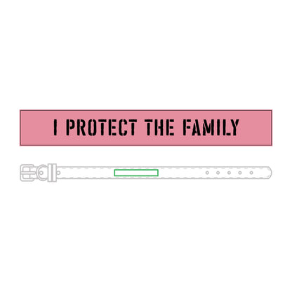 "I Protect The Family" Engraved Leatherette Pet Collar | Multiple Sizes & Colors - Spinsterly Co