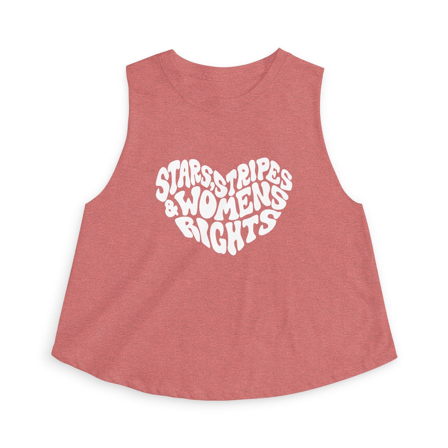 Stars, Stripes Women's Rights Crop Top by Spinsterly Co in Heather Mauve with activist graphic print