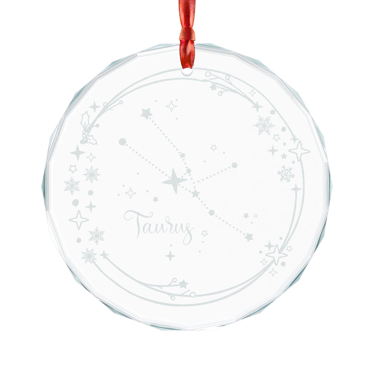 Taurus Constellation Crystal Glass Ornament | Engraved Zodiac Star Map Gift - Spinsterly Co