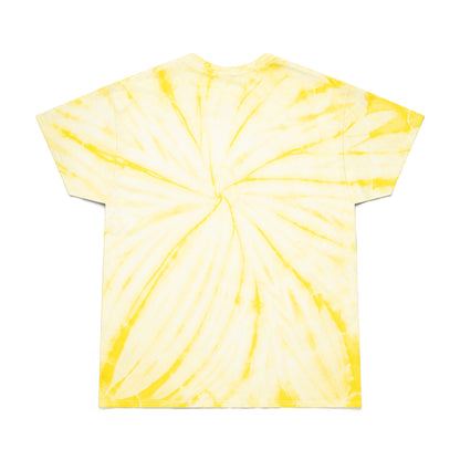 Stay Petty Tie-Dye Graphic Tee Today's Affirmation Smiley Shirt by Spinsterly Co in Pale Yellow with arched graphic