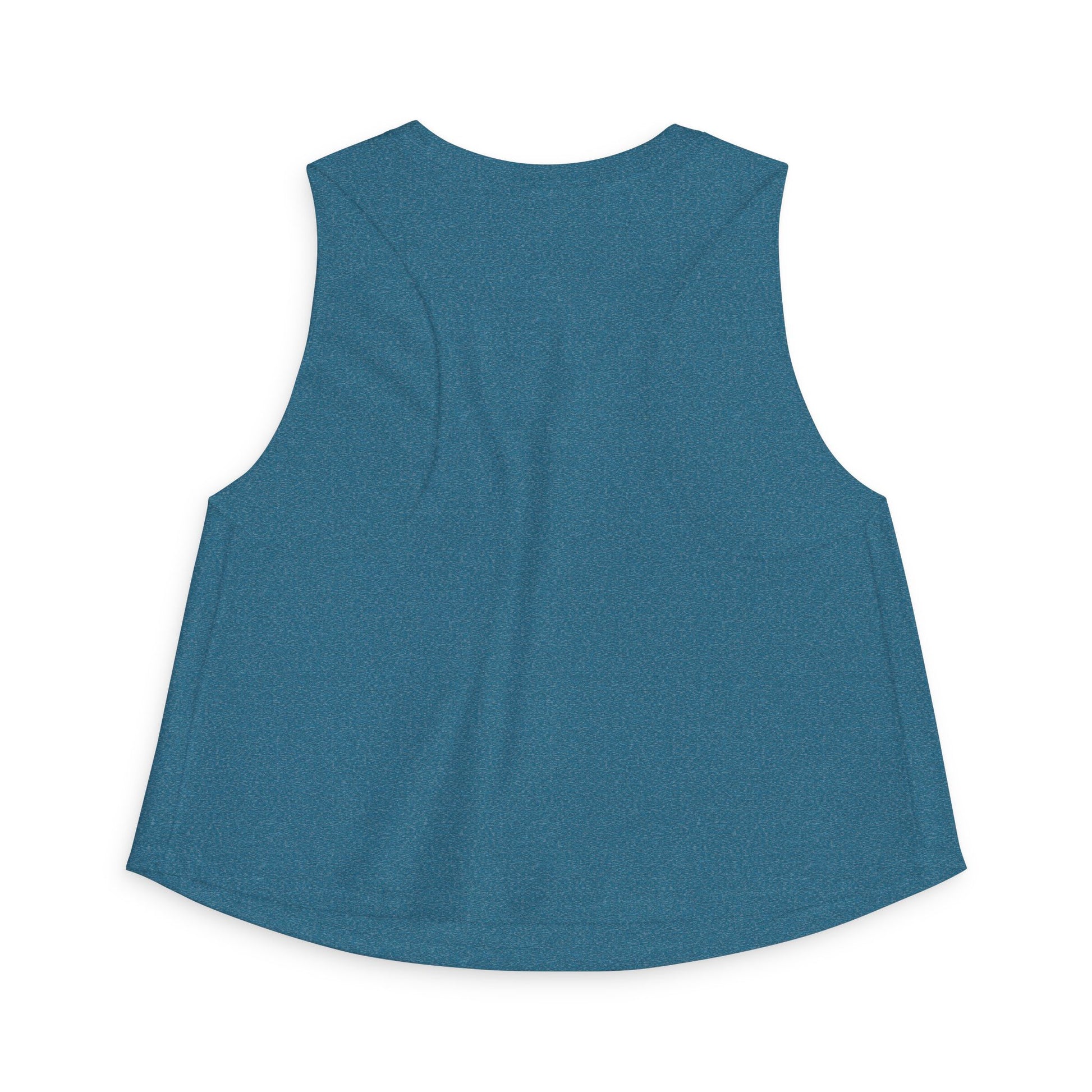 My Dck's Bigger Crop Top Funny Feminist Women's Cropped Tank by Spinsterly Co in Heather Deep Teal with rounded hem
