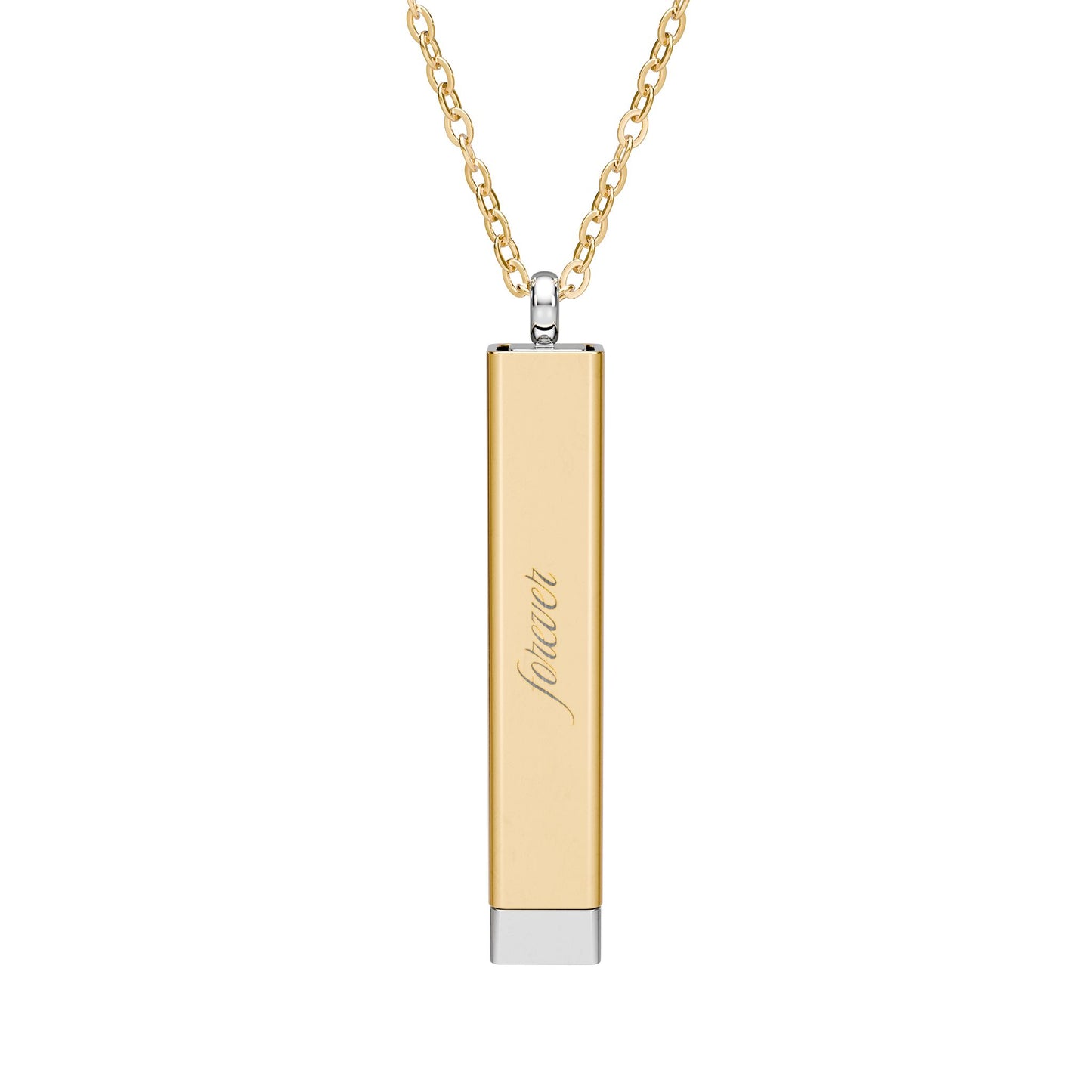 Hidden Message Sliding Bar Necklace Engravable Secret Message Pendant Spinsterly Co gold and silver sliding bar