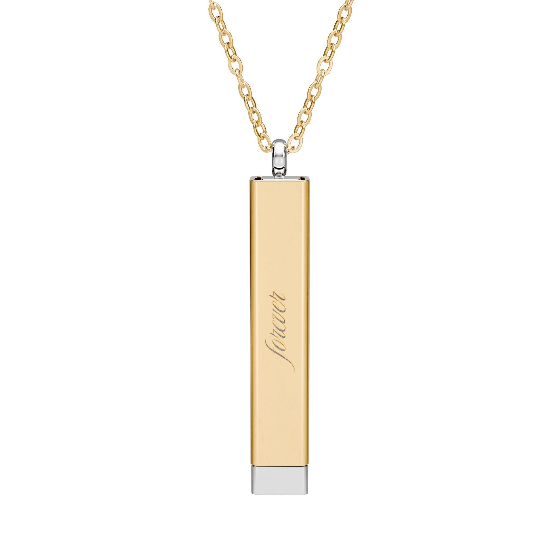 Hidden Message Sliding Bar Necklace Engravable Secret Message Pendant Spinsterly Co gold and silver sliding bar