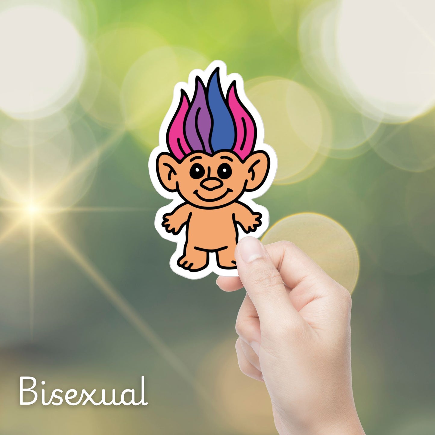 90s Pride Troll Doll Sticker | Die-Cut Vinyl Sticker