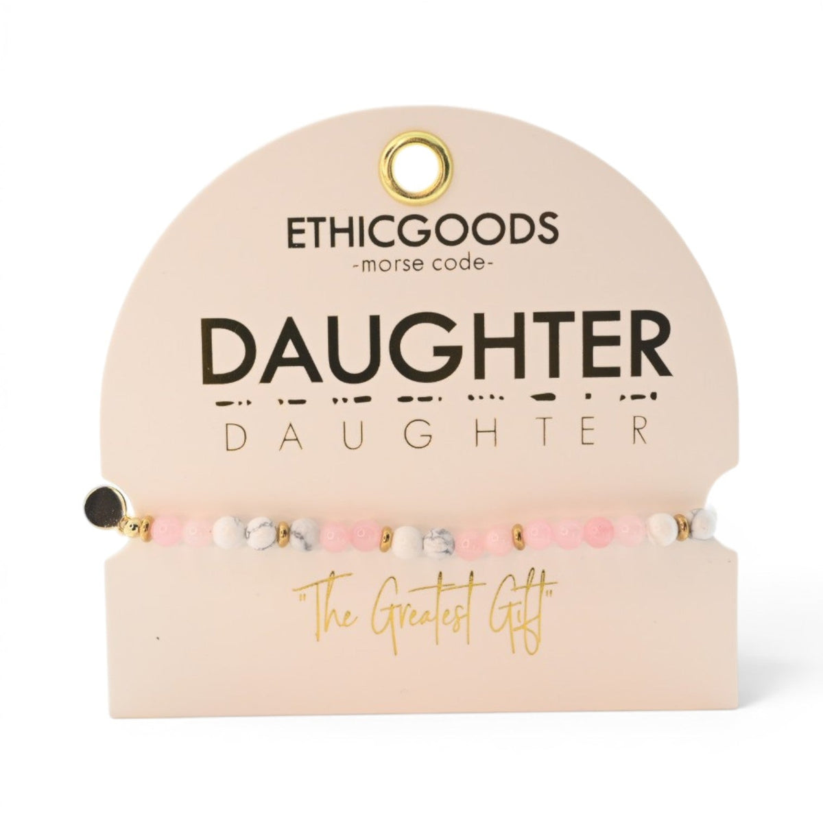 Morse Code Bracelet "DAUGHTER" | Semiprecious Gemstone Gift for Her - Spinsterly Co
