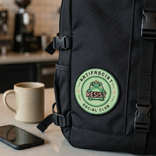 Antifascist Social Club 'Resist' Frog Iron-On Patch | Activist Gift - Spinsterly Co