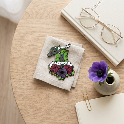 Fierce Wyvern Companion Enamel Pin | Bookish Lapel Pin for Fantasy Readers