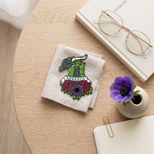 Fierce Wyvern Companion Enamel Pin | Bookish Lapel Pin for Fantasy Readers