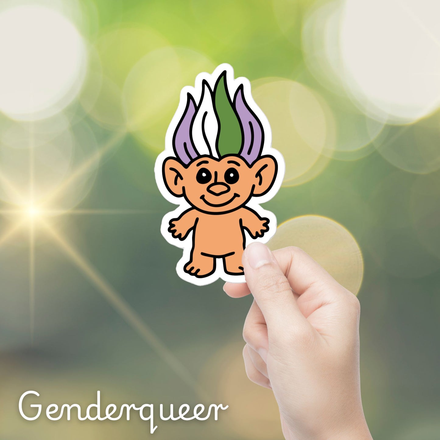 90s Pride Troll Doll Sticker | Die-Cut Vinyl Sticker