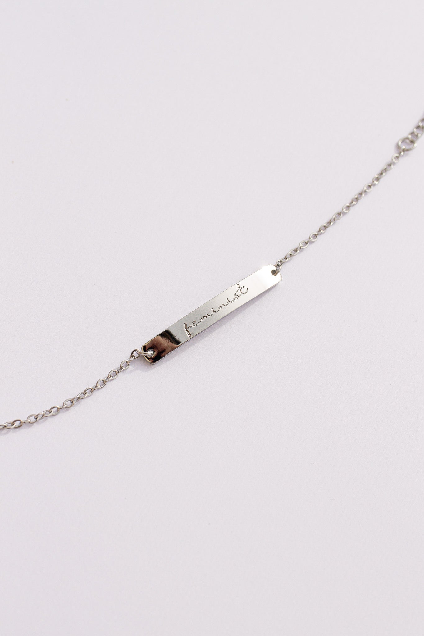Feminist Engraved Bar Bracelet | Empowerment Jewelry Gift for Her