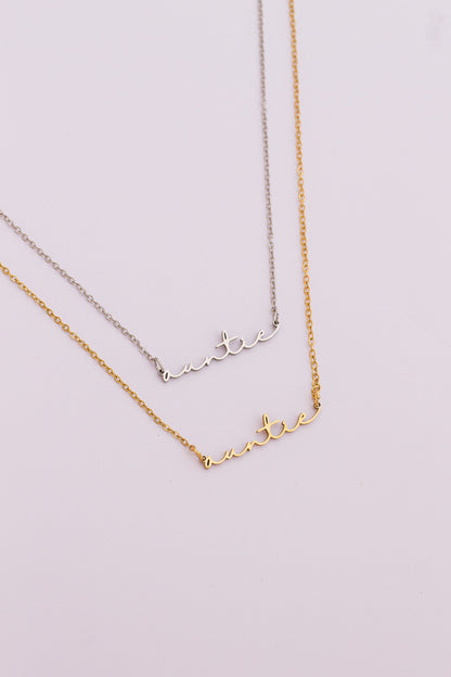 Auntie Cursive Script Necklace | Dainty Name Necklace in Gold & Silver - Spinsterly Co