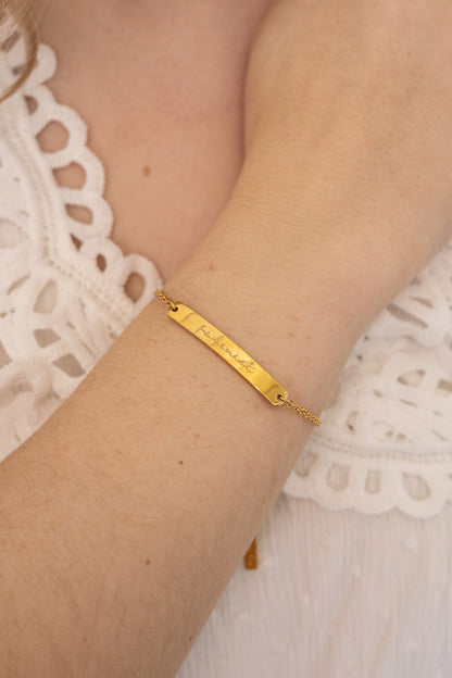 Feminist Engraved Bar Bracelet | Empowerment Jewelry Gift for Her