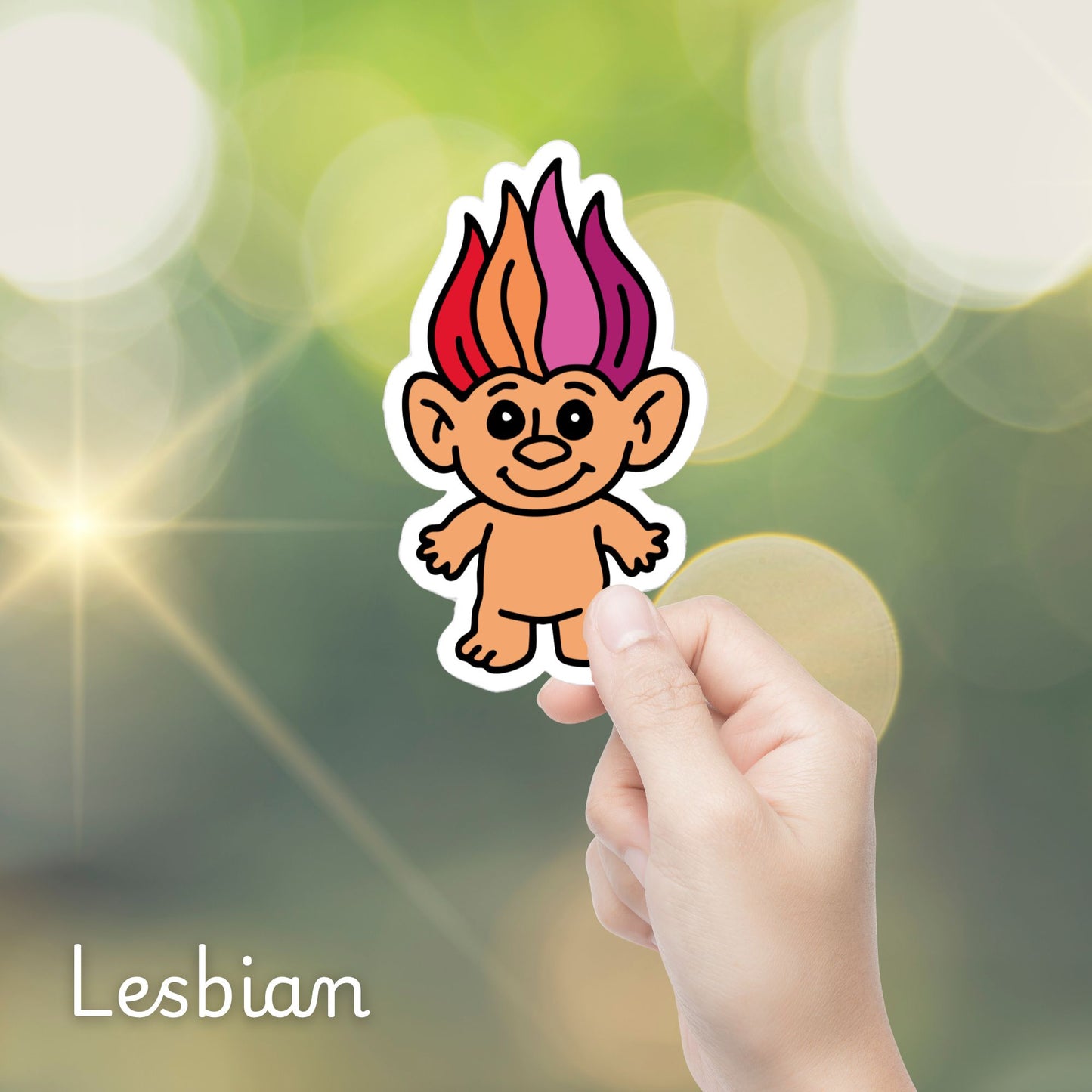 90s Pride Troll Doll Sticker | Die-Cut Vinyl Sticker