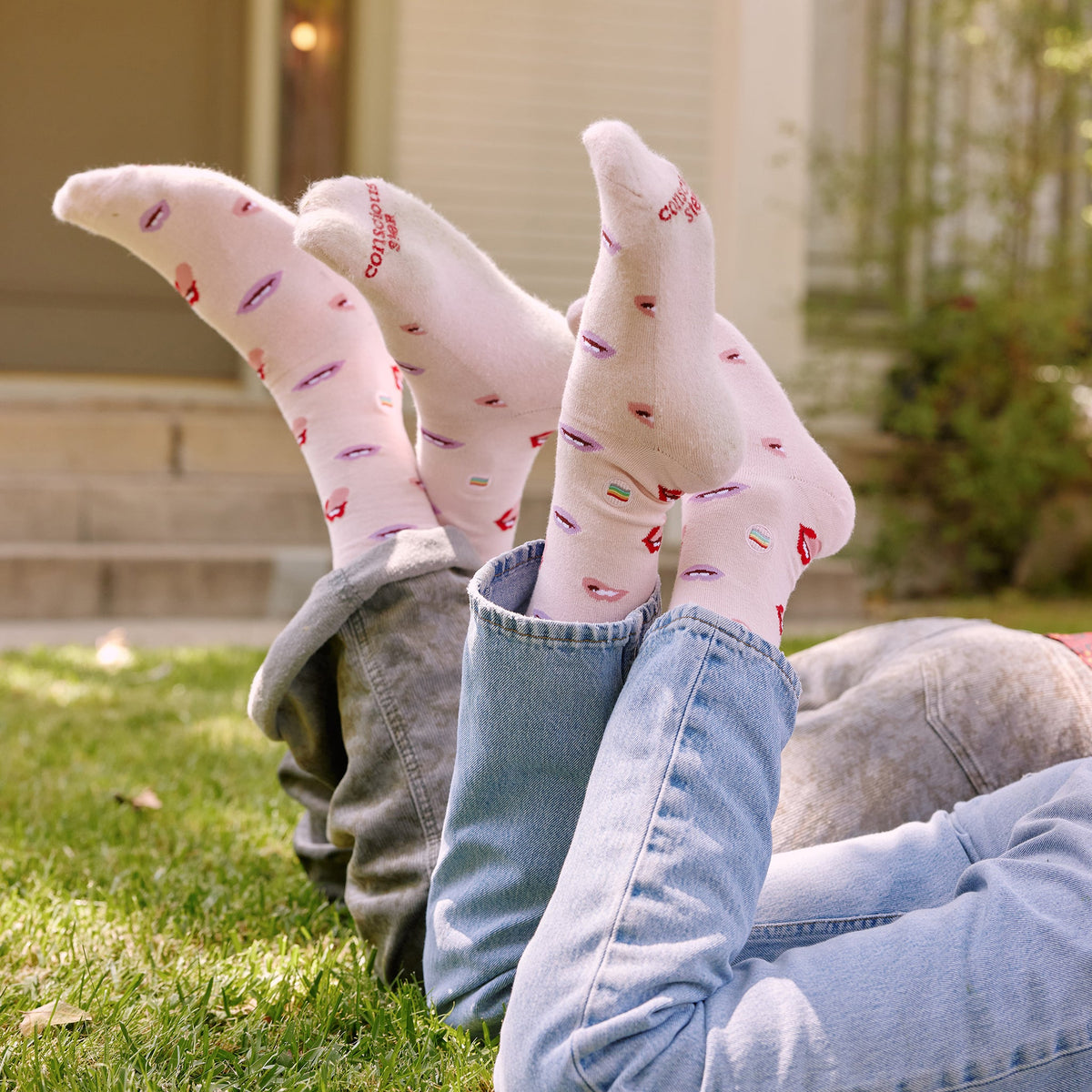 Socks that Save LGBTQ Lives — Lips Print Crew Socks | LGBTQ+ Pride | Organic Cotton - Spinsterly Co
