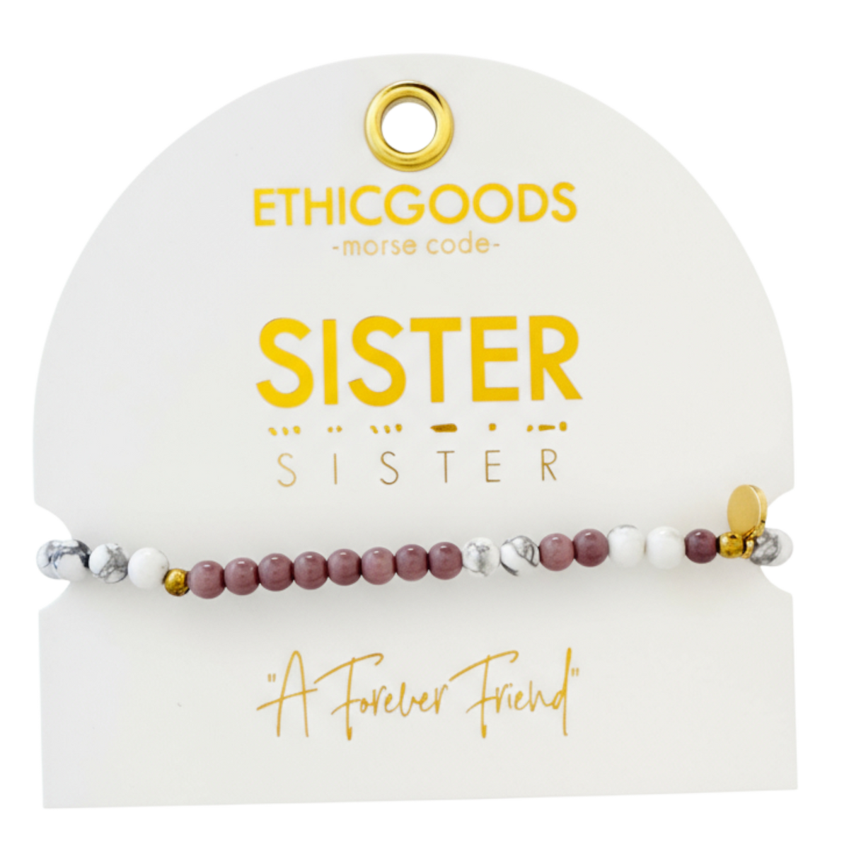 Morse Code Bracelet "SISTER" | Semiprecious Gemstone Gift for Sisters - Spinsterly Co