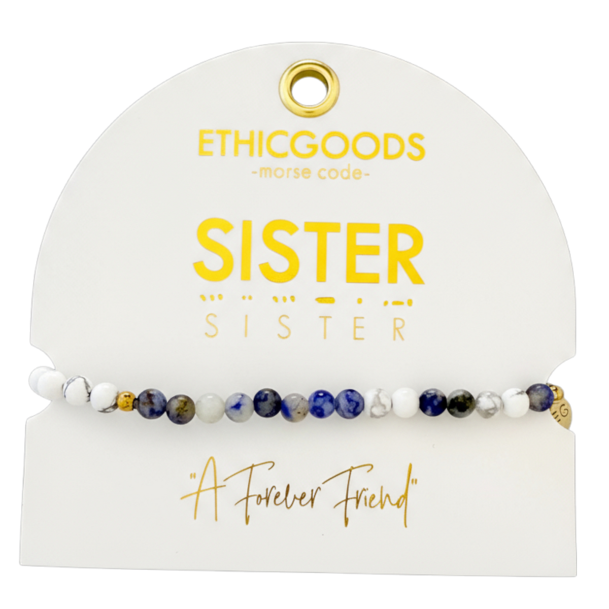 Morse Code Bracelet "SISTER" | Semiprecious Gemstone Gift for Sisters - Spinsterly Co