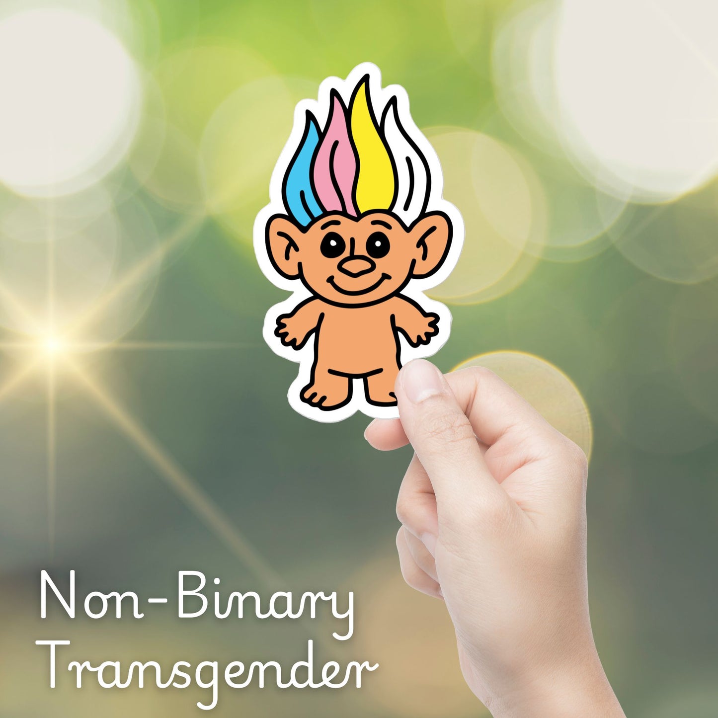 90s Pride Troll Doll Sticker | Die-Cut Vinyl Sticker