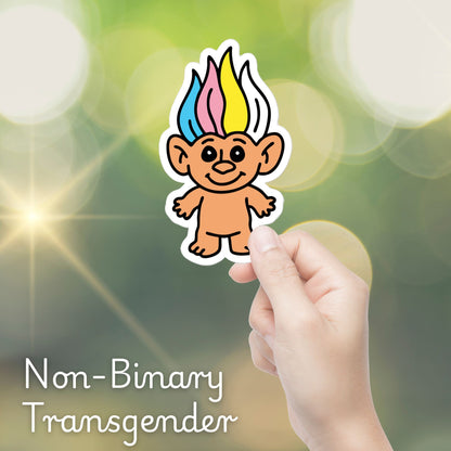 90s Pride Troll Doll Sticker | Die-Cut Vinyl Sticker