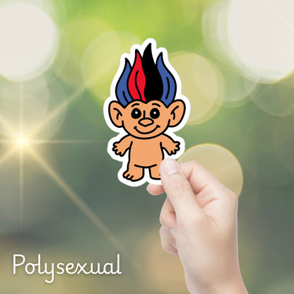 90s Pride Troll Doll Sticker | Die-Cut Vinyl Sticker