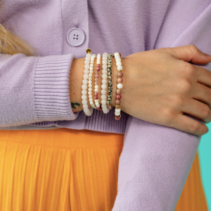 Morse Code Bracelet "MOTHER" | Semiprecious Gemstone Gift for Mom - Spinsterly Co