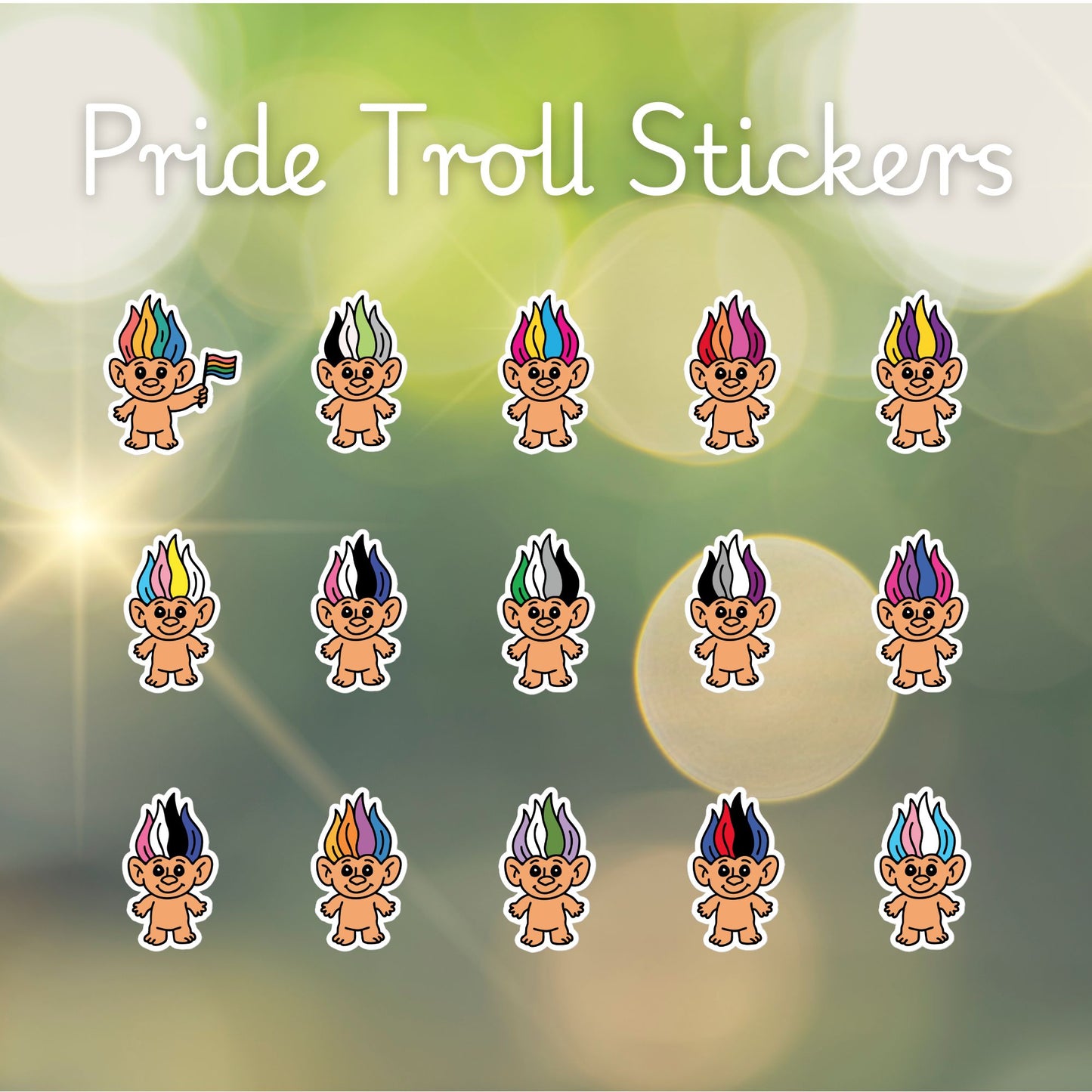 90s Pride Troll Doll Sticker | Die-Cut Vinyl Sticker