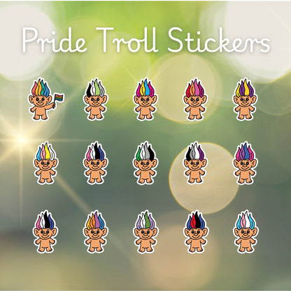 90s Pride Troll Doll Sticker | Die-Cut Vinyl Sticker