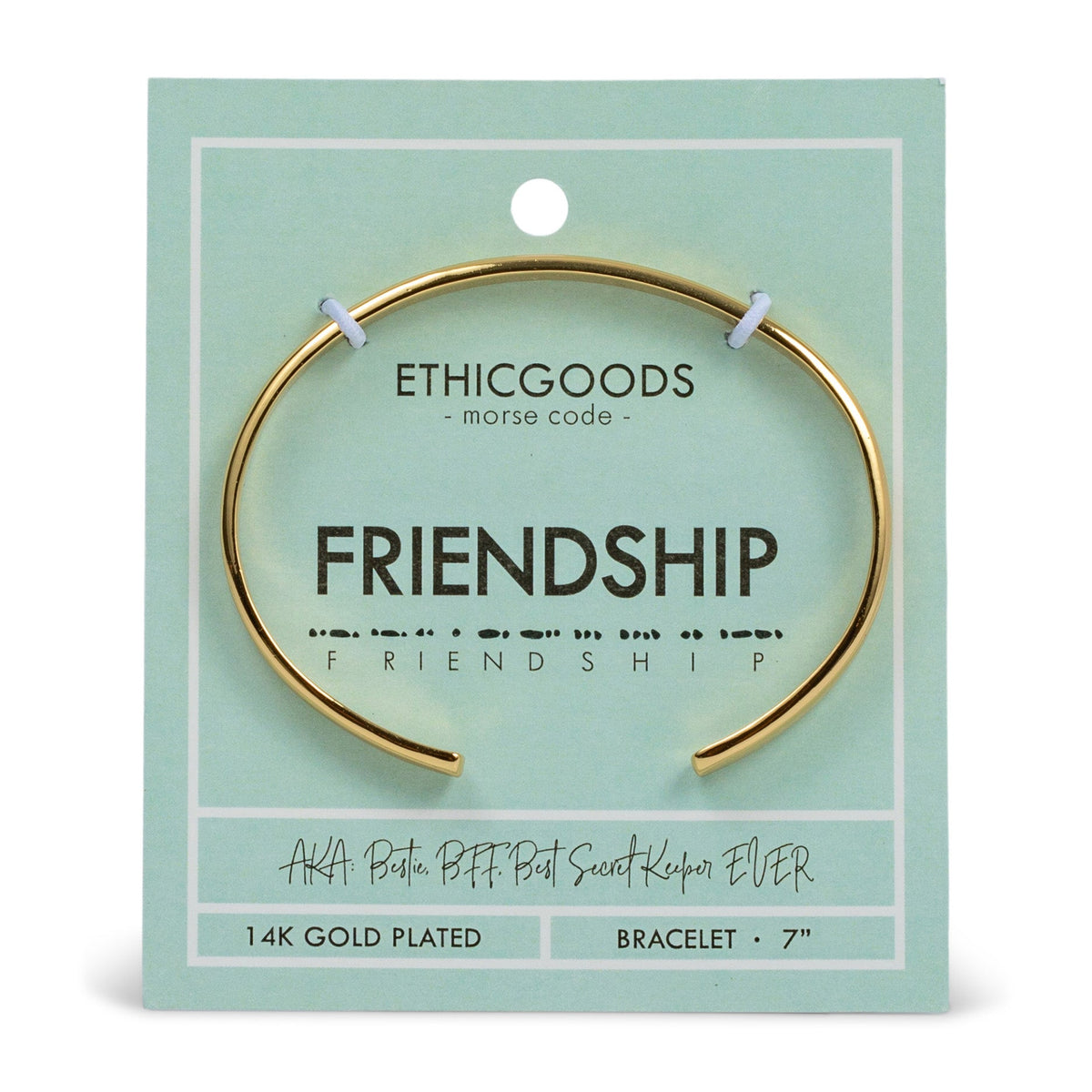 CLASSIC GOLD Morse Code Cuff Bracelet - Stamped | FRIENDSHIP - Spinsterly Co